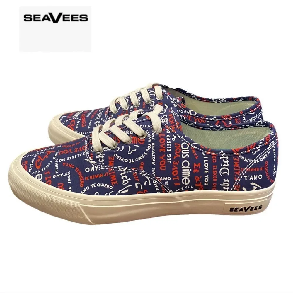 NEW SeaVees Trina Turk Legend Women's Te Amo Navy Poplin Twill Sneakers 7.5
